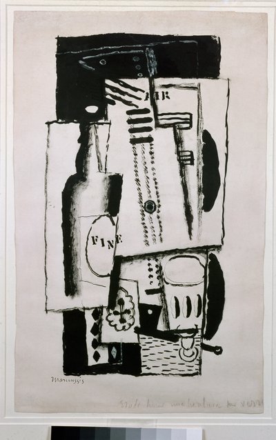 Nature morte, étude pour une peinture sur verre - Louis Marcoussis