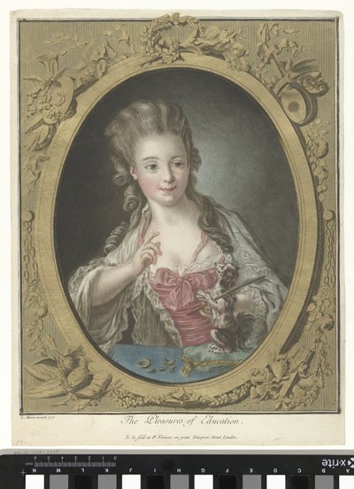Jeune femme avec un petit chien (The Pleasures of Education) - Louis Marin Bonnet