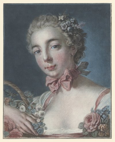 Portrait de Marie Amélie Baudouin en Flora - Louis Marin Bonnet