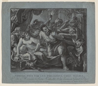 Samson capturé par les Philistins dans la maison de Dalila - Louis Marin Bonnet