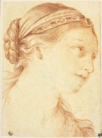 Tête de femme de profil trois-quarts vers la droite - Louis Marin Bonnet