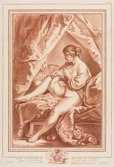 Jeune femme assise sur un lit, avant 1764 - Louis Marin Bonnet