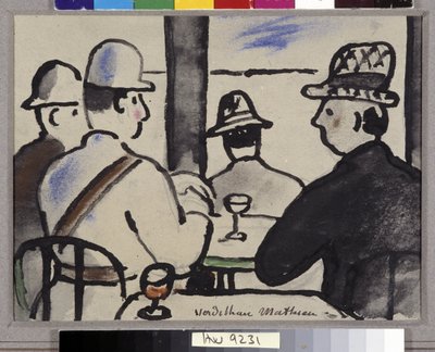 Quatre personnages au bar - Louis Mathieu Verdilhan