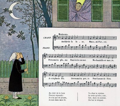 Partition et illustration de la chanson pour enfants 