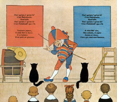 Partition et illustration de la chanson pour enfants Punchinello, 1898 - Louis Maurice Boutet de Monvel