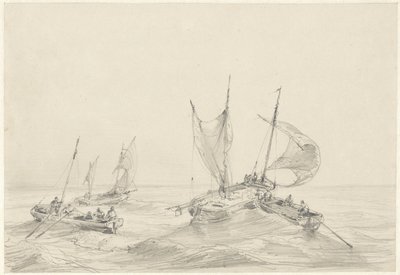 Mer avec bateaux de pêche - Louis Meijer