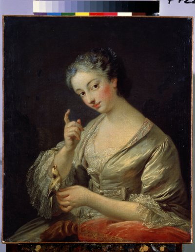Femme avec un oiseau - Louis Michel van Loo