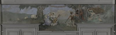 Pierrot et Colombine - Modèle pour la salle à manger de Jean Coquelin, Villa Longchamp, Neuilly, vers 1900 - Louis Morin