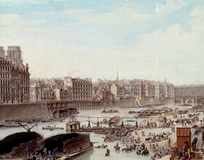 Vie maritime sur les quais du port de Paris en 1782 - Louis Nicolas de Lespinasse