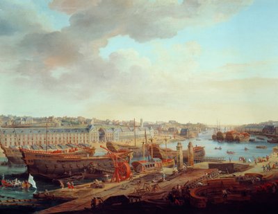Chantier naval : « La Ville de Brest » (détail) - Louis Nicolas van Blarenberghe