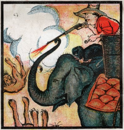 Nestor Fenleroc, colon européen tue des lions en tirant sur un éléphant en Afrique. 1923 - Louis Peltier