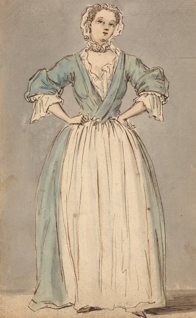 Jeune femme en robe bleue - Louis Philippe Boitard
