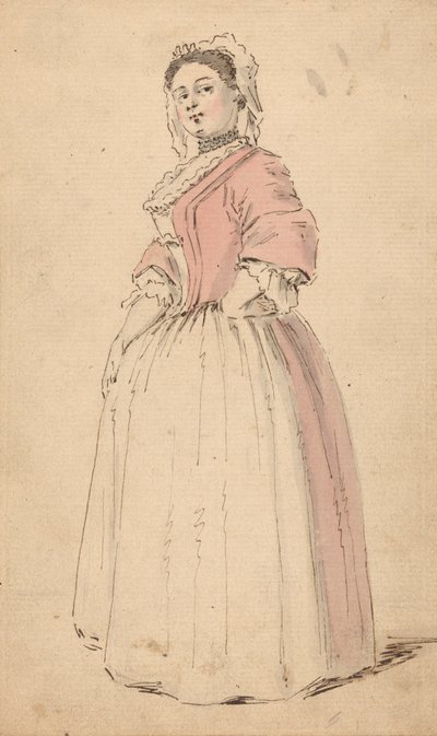 Jeune femme en robe rose - Louis Philippe Boitard