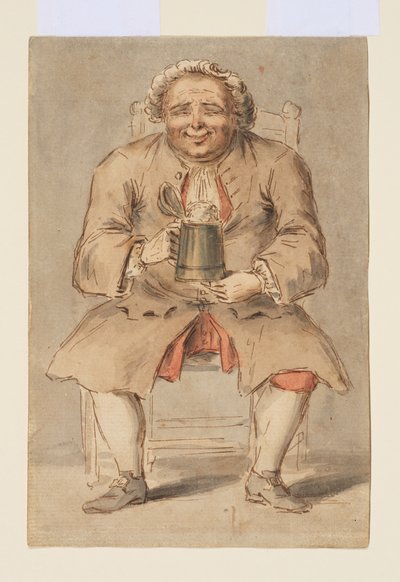 Homme assis avec une chope - Louis Philippe Boitard