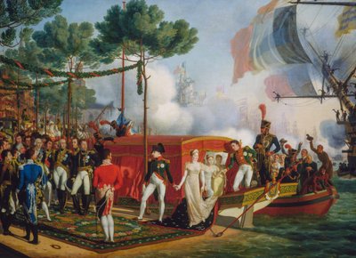 Napoléon Bonaparte et Marie Louise débarquant à Anvers - Louis Philippe Crepin