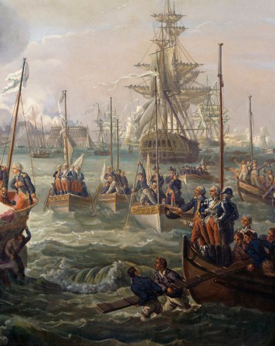 La flotte royale suivant Louis XVI à Cherbourg le 23 juin - Louis Philippe Crepin