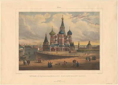 La cathédrale Saint-Basile à Moscou, 1845 - Louis Pierre Alphonse Bichebois
