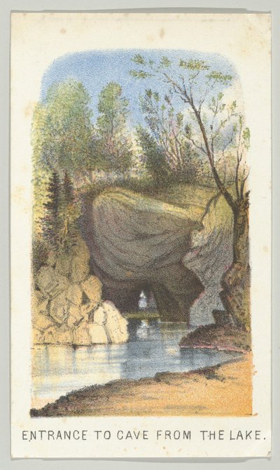 Entrée de la grotte depuis le lac, de la série Vues de Central Park, New York, Partie 2 - Louis Prang