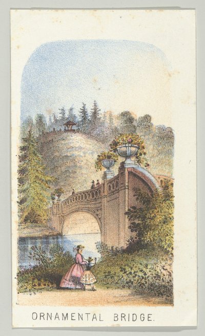Pont ornemental, de la série, Vues de Central Park, New York, Partie 2 - Louis Prang
