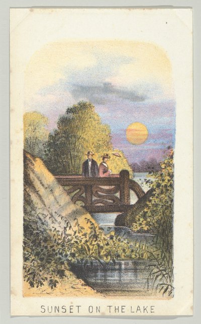 Coucher de soleil sur le lac, de la série, Vues de Central Park, New York, Partie 2 - Louis Prang