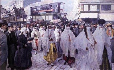 Artistes du Théâtre Oriental retournant au Trocadéro - Louis Remy Sabattier