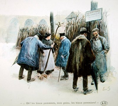 Pépiniéristes louant les merveilleux pommiers de Normandie - Louis Remy Sabattier