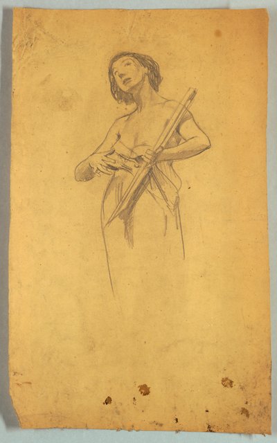 Étude de figure féminine debout - Louis Schaettle