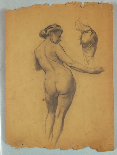 Étude de figure nue debout - Louis Schaettle