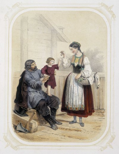 Famille en Russie - dans « Album du jeune voyageur », illustré par Louis Lassalle - Louis Simon Lassalle
