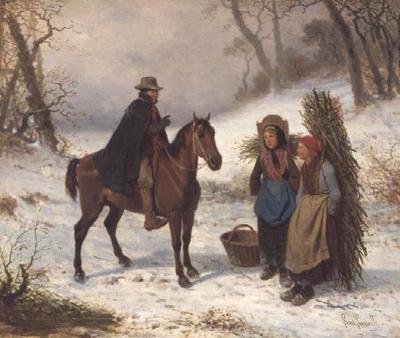 Scène de neige - Louis Simon Lassalle