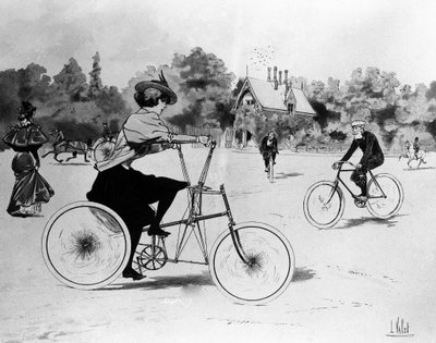 Les Vélocipédistes - par Louis Vallet, Bibl. des Arts déco - Louis Vallet