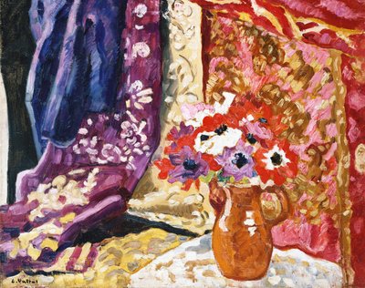 Anémones avec rideaux - Louis Valtat