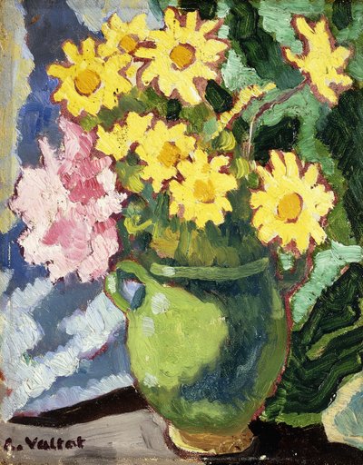 Marguerites Jaunes dans une Cruche Verte - Louis Valtat