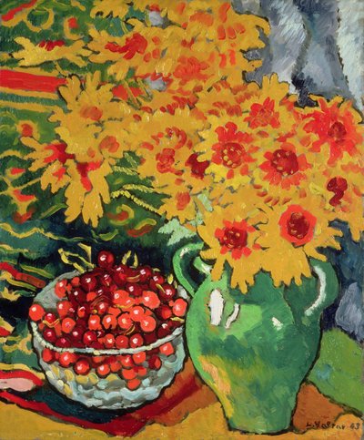 Fleurs Jaunes et Bol de Cerises - Louis Valtat