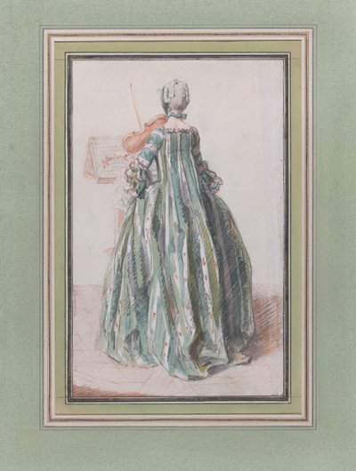 Femme jouant du violon, vue de dos - Louis de Carmontelle