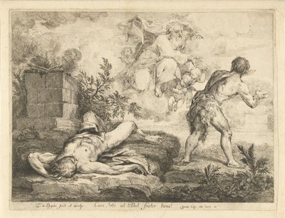 Dieu appelle Caïn à rendre des comptes après avoir tué Abel - Louis de Deyster
