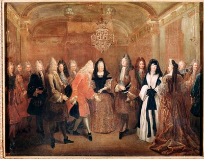 Le roi de France Louis XIV reçoit le prince Frédéric Auguste Ier au château de Fontainebleau - Louis de Silvestre