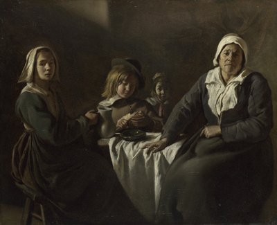 Quatre figures à une table, vers 1643 - Louis le Nain