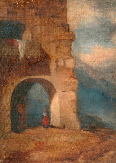 Paysanne italienne dans une arche en pierre, 1880-1900 - Louisa Starr