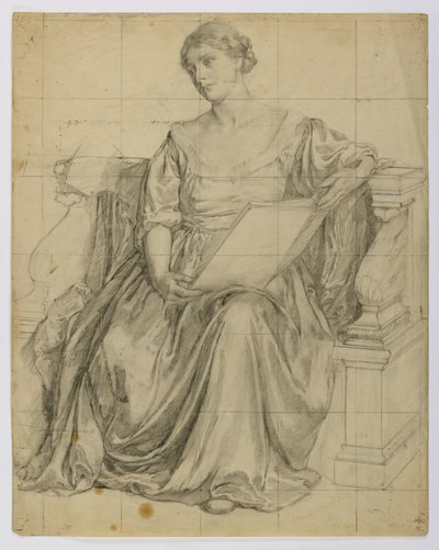 Sans titre (figure allégorique féminine drapée assise) - Louise Cox