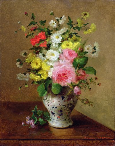 Nature morte avec des fleurs dans un vase, vers 1866 - Louise Darru