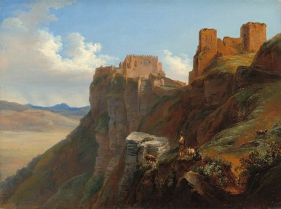Vue du Castello di San Giuliano, près de Trapani, Sicile - Louise Josephine Sarazin de Belmont