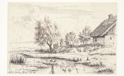 Paysage avec maison de paysan - Louise Ravn Hansen