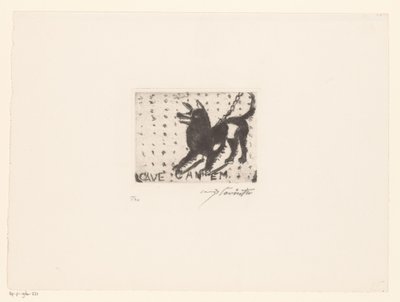 Chien aboyant (Cave Canem) - Lovis Corinth (signed by artist)