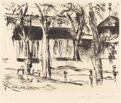 Cour avec des arbres - Lovis Corinth