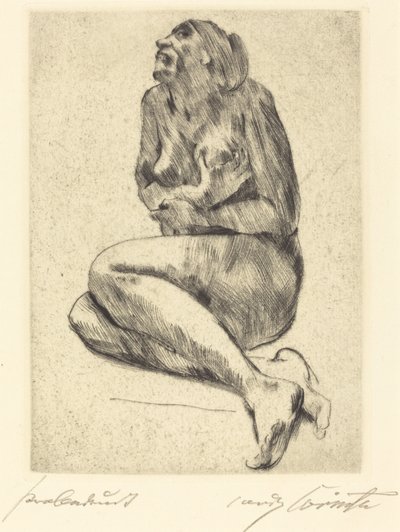 Kauernder weiblicher akt - Lovis Corinth