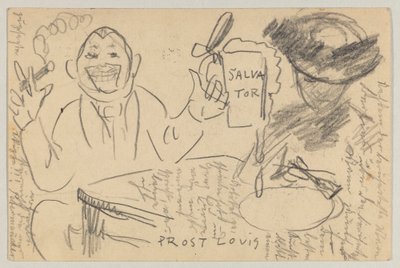 Lovis Corinth à Carl Strathmann : Carte postale, cachet postal 13 mars 1903 - Lovis Corinth