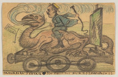 Lovis Corinth à Carl Strathmann : Carte postale, cachet postal du 22 juin 1895 (Ambulant) - Lovis Corinth