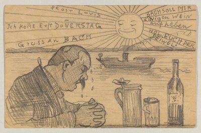 Lovis Corinth à Carl Strathmann : Carte postale, cachet de la poste 22 juin 1898 - Lovis Corinth