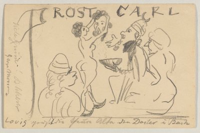 Lovis Corinth à Carl Strathmann : Carte postale, cachet postal du 22 mai 1905 - Lovis Corinth